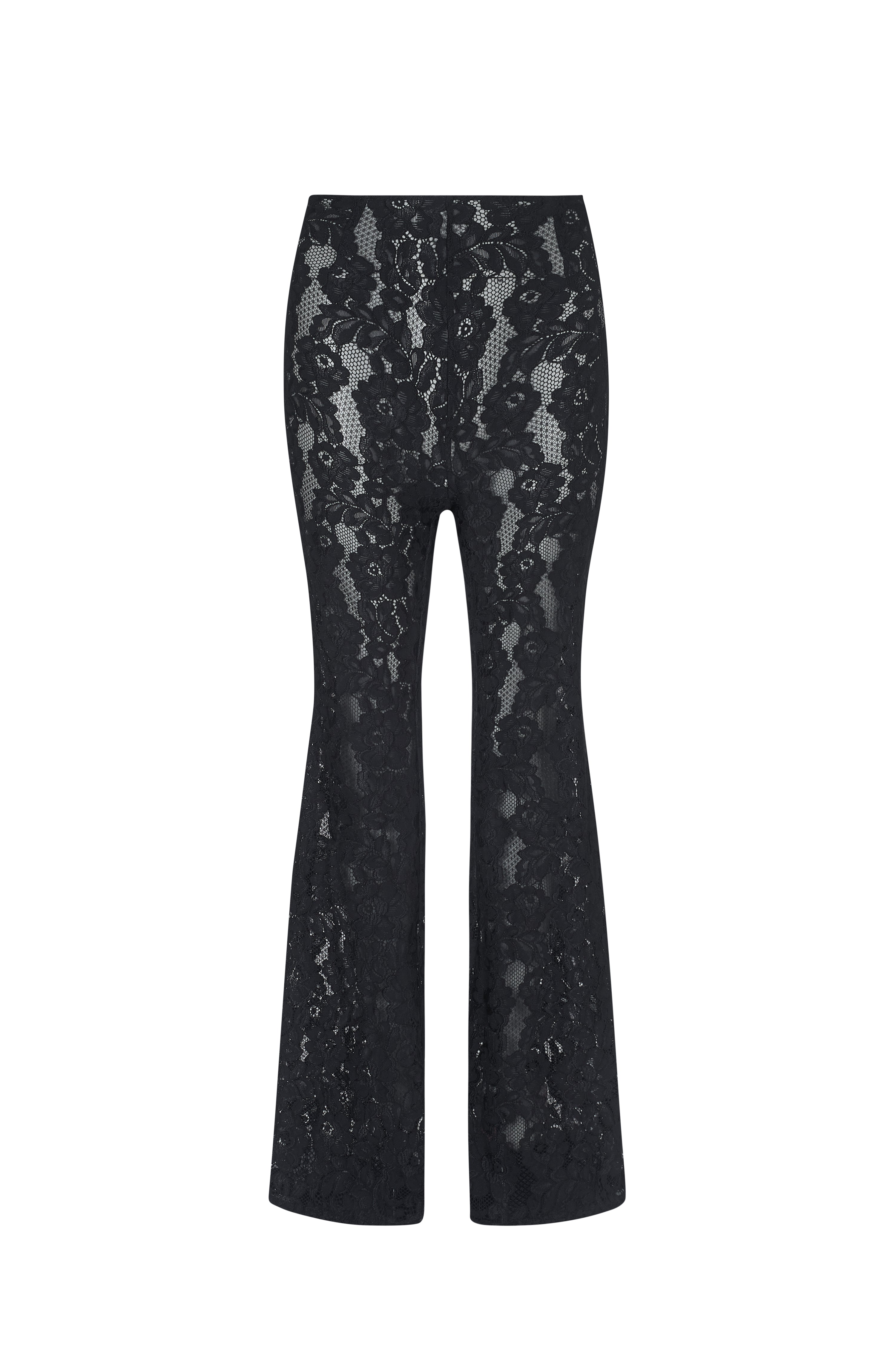 ELODIE Black Flared Lace Trousers – Noughts & Kisses