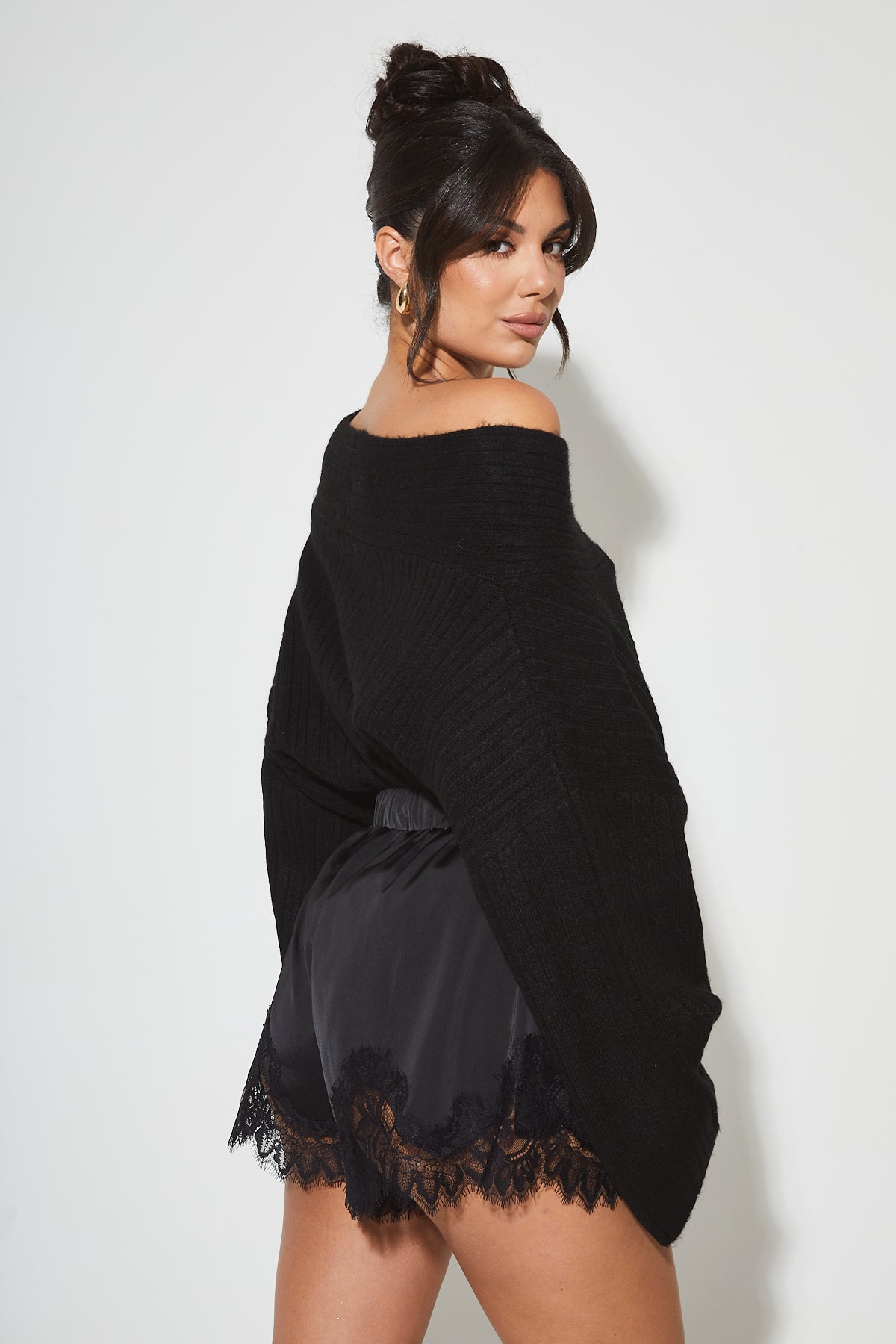 LEOLA Black Lace Shorts