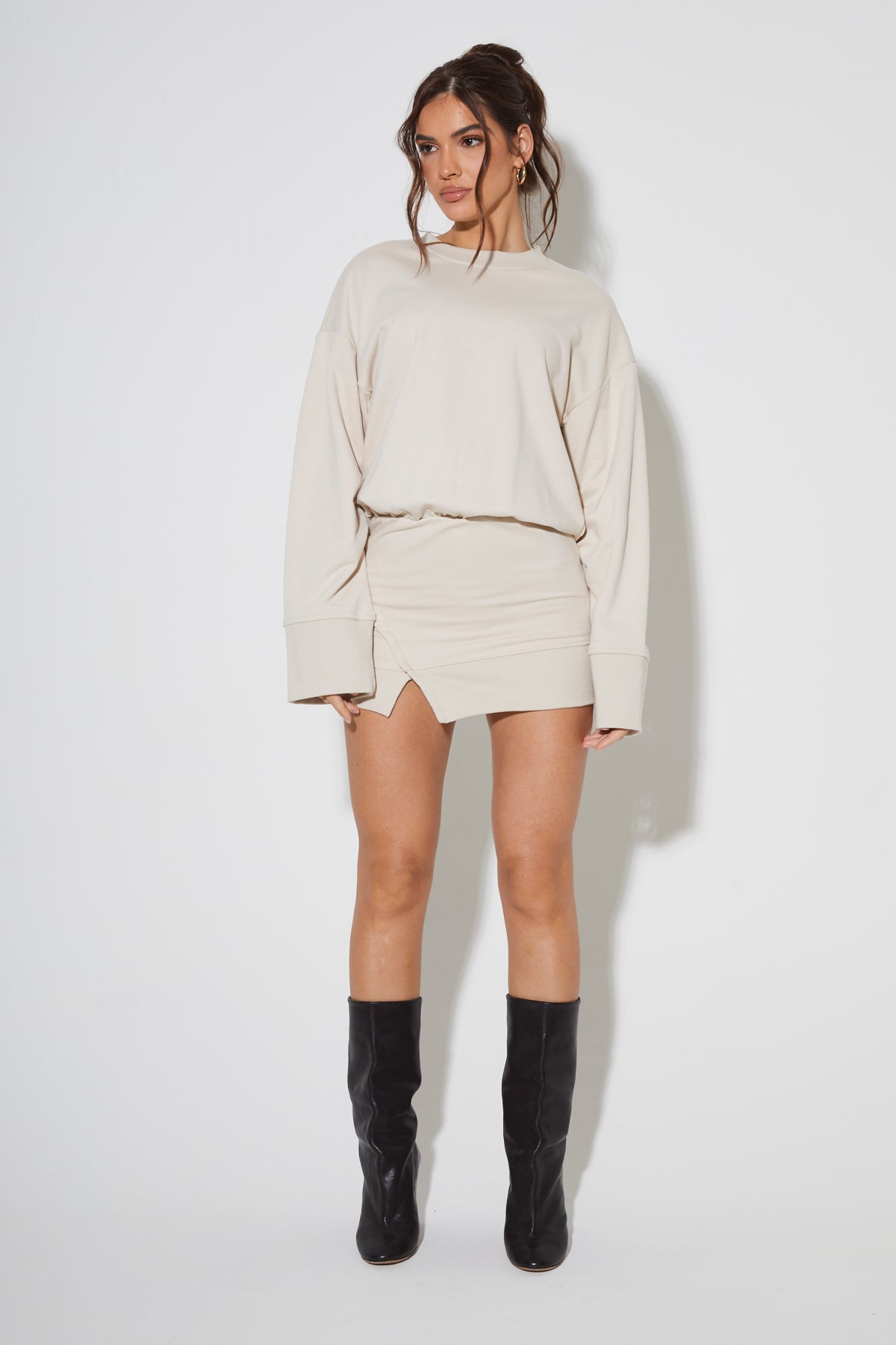 CELIA Stone Jersey Jumper Dress