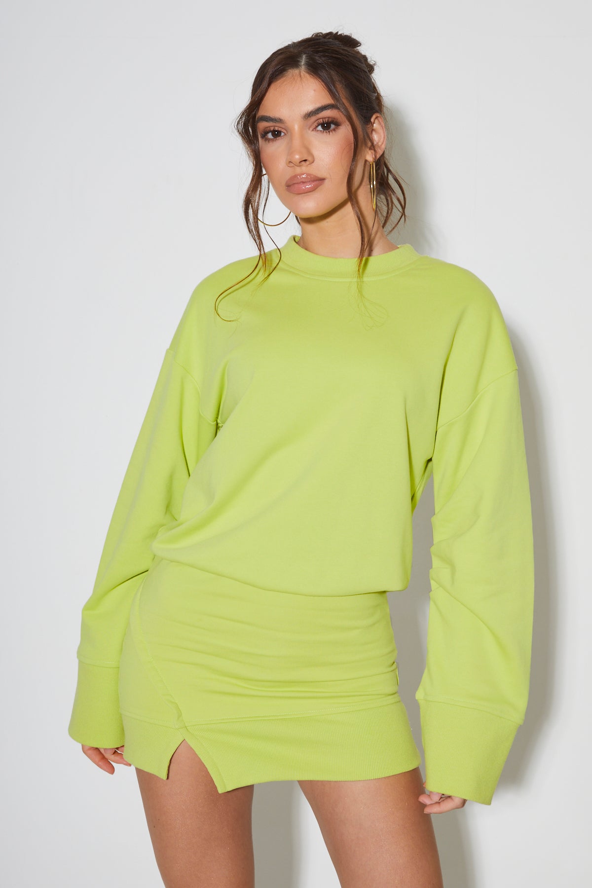 CELIA Lime Jersey Jumper Dress