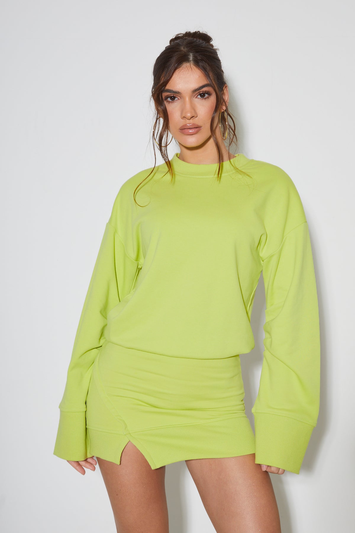 CELIA Lime Jersey Jumper Dress