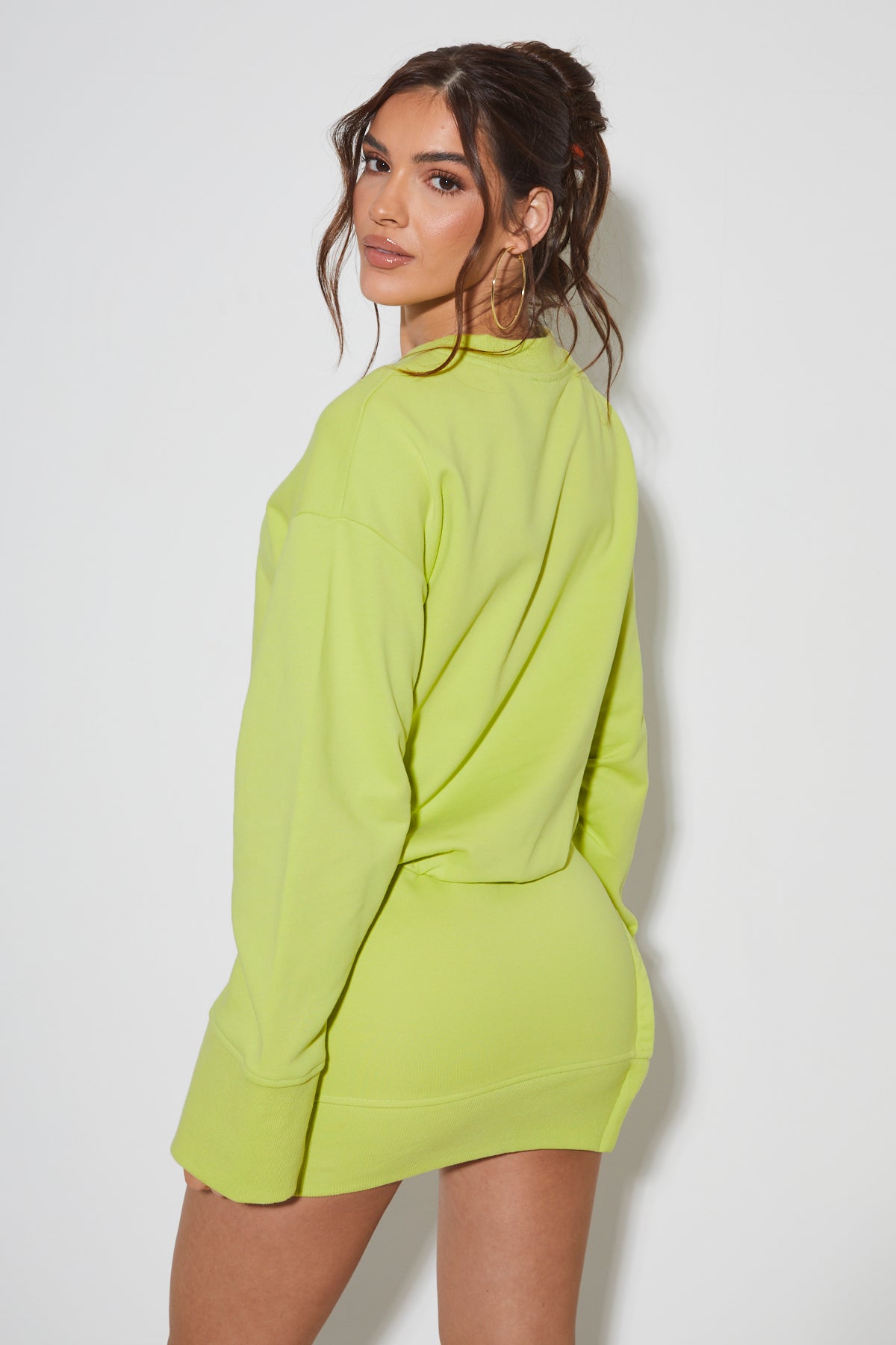 CELIA Lime Jersey Jumper Dress