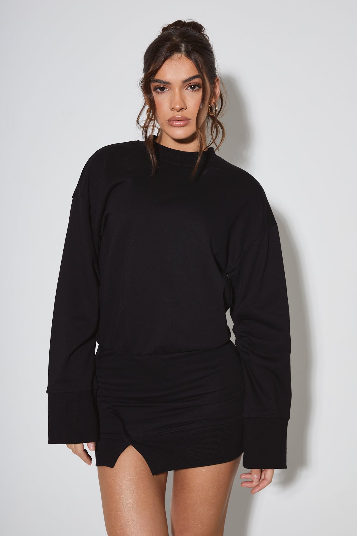 CELIA Black Jersey Jumper Dress