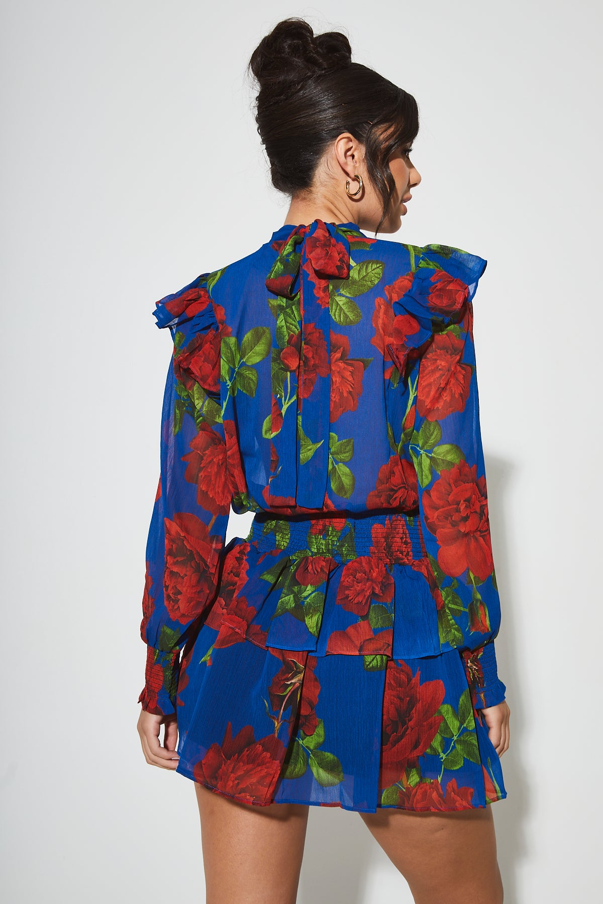 VALENTINA Blue & Roses Ruffle Co-Ord