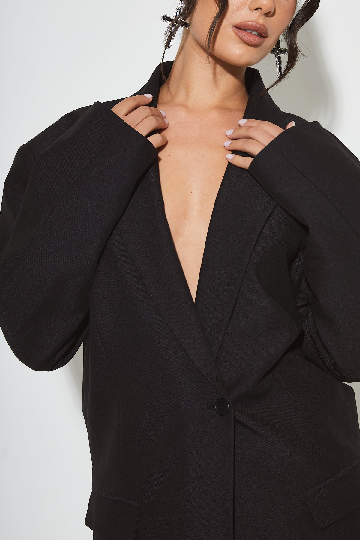 WREN Black Oversized Boxy Blazer