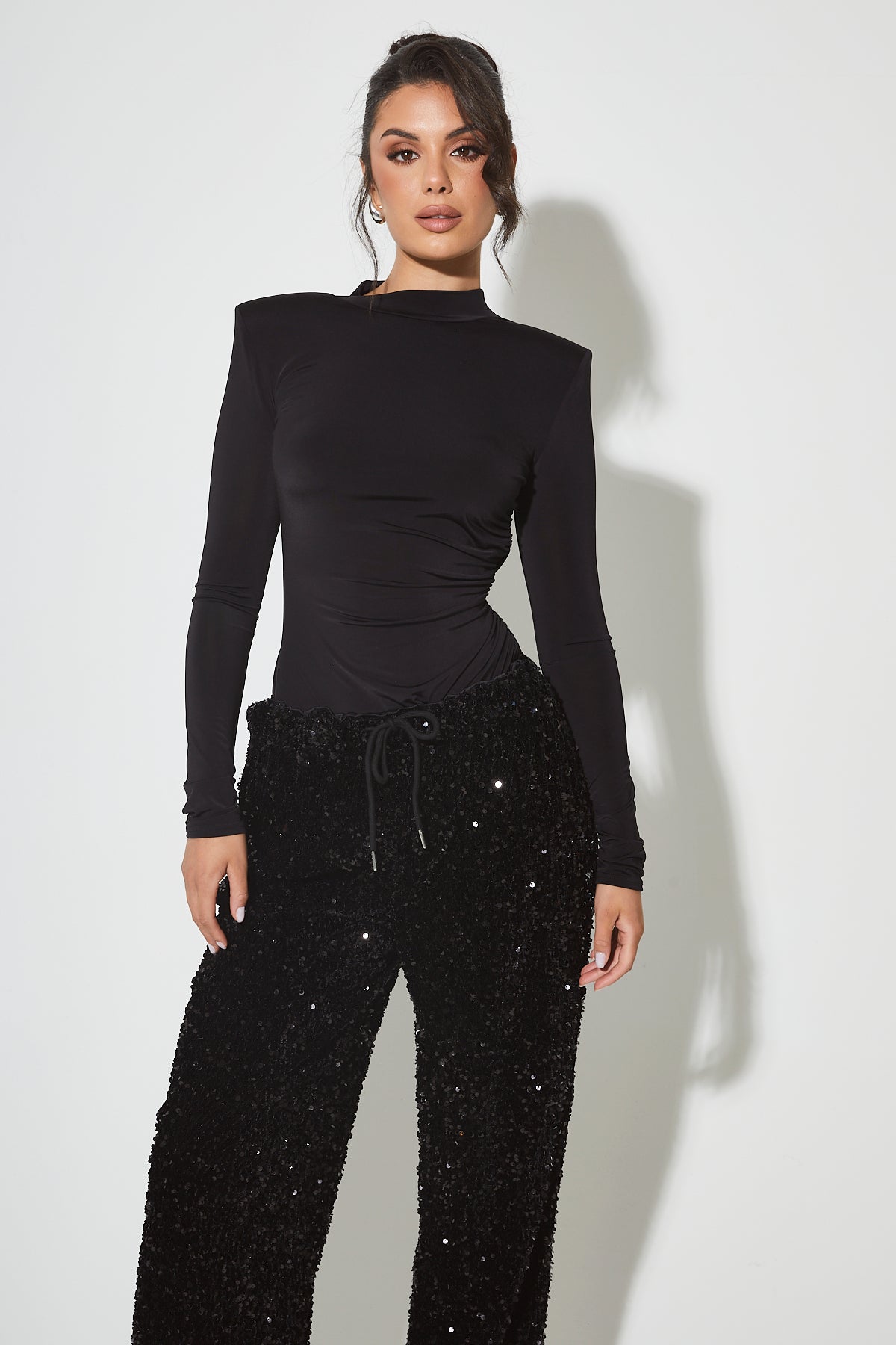 CHIARA Black Sequin Trouser