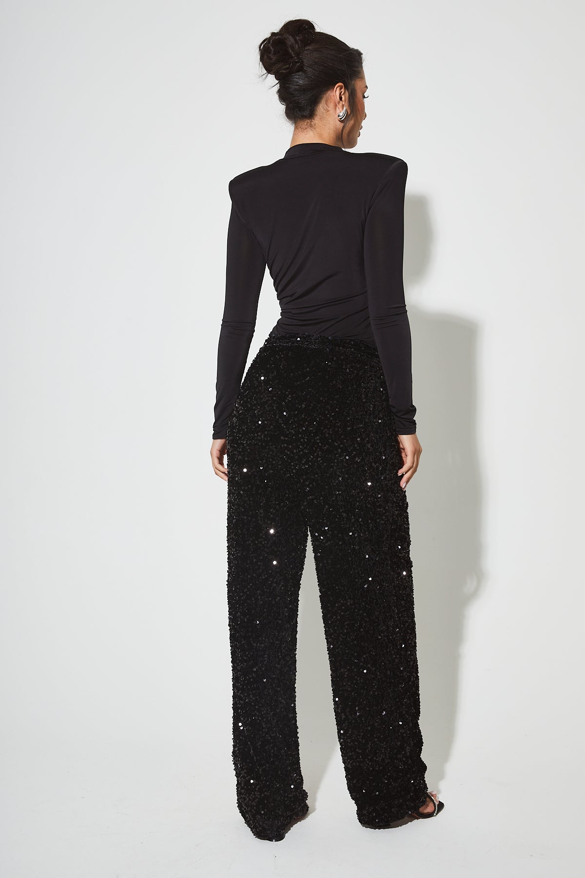 CHIARA Black Sequin Trouser