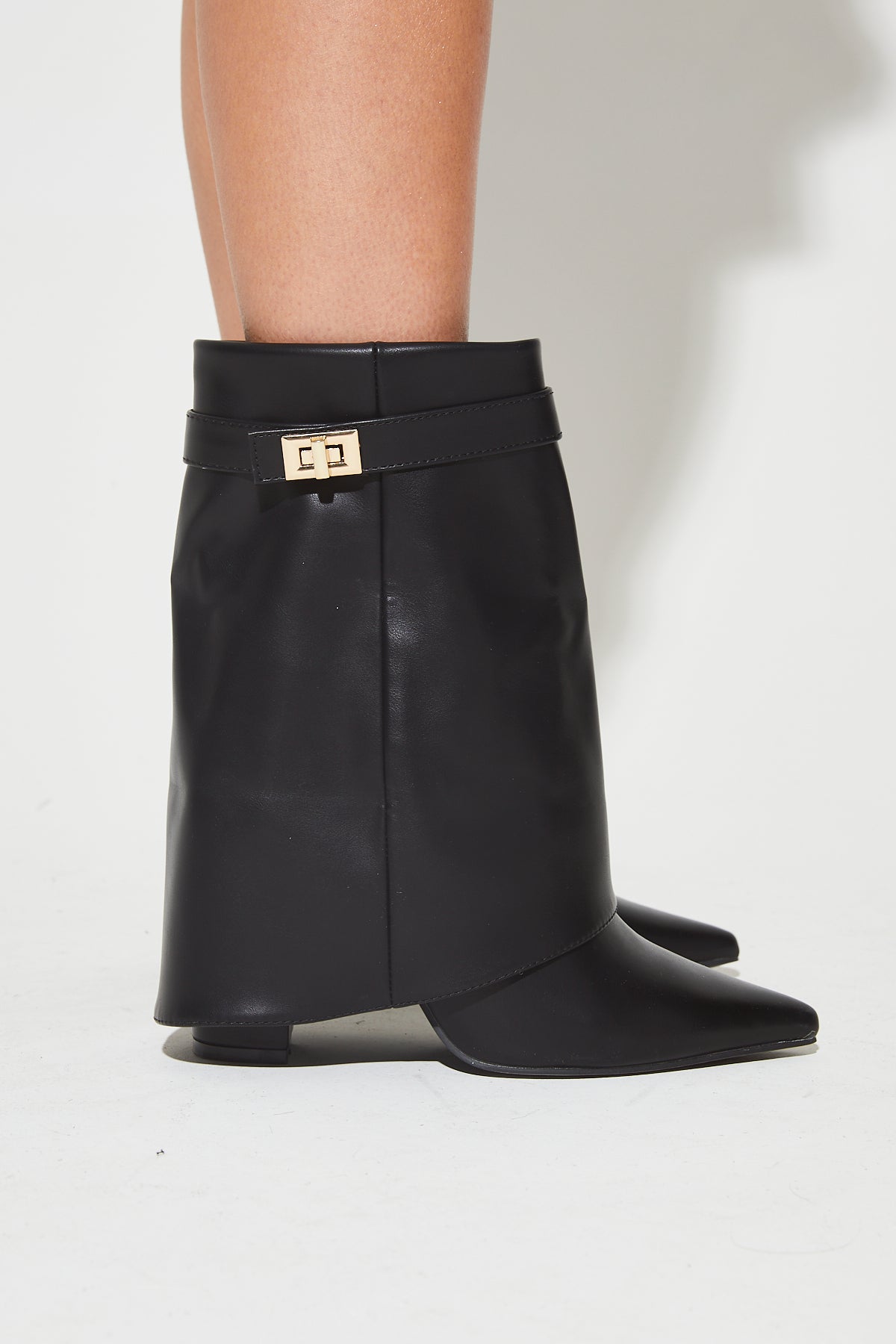 KELLY Black Block Heel Boots