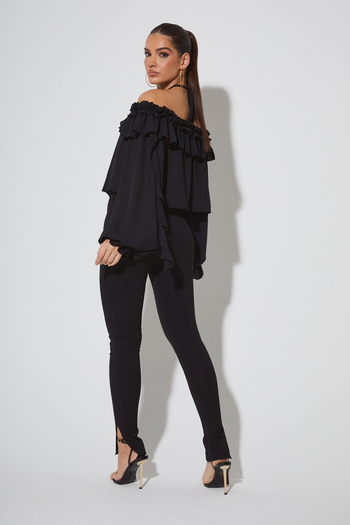 YASMEEN Black Split Leggings