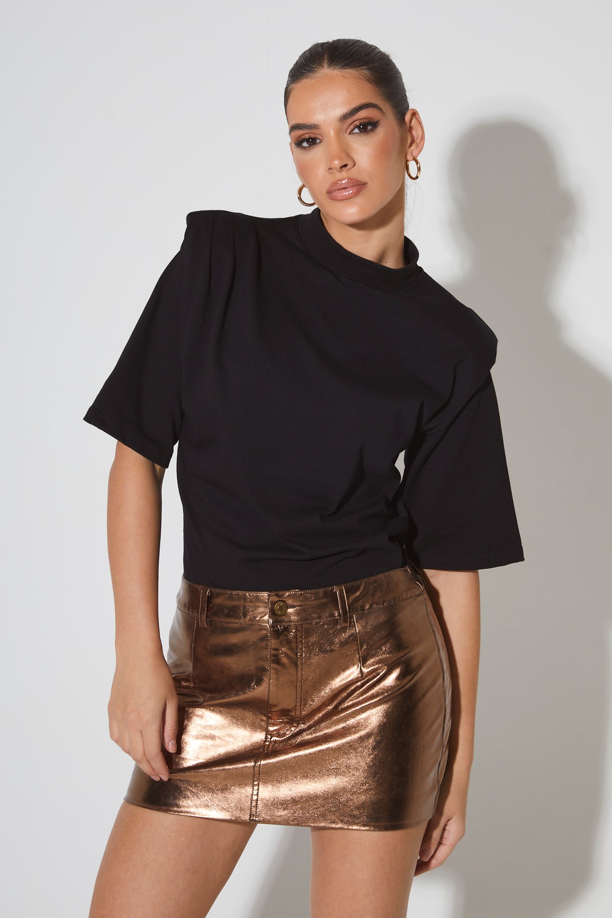 ADA Bronze Metallic Mini Skirt