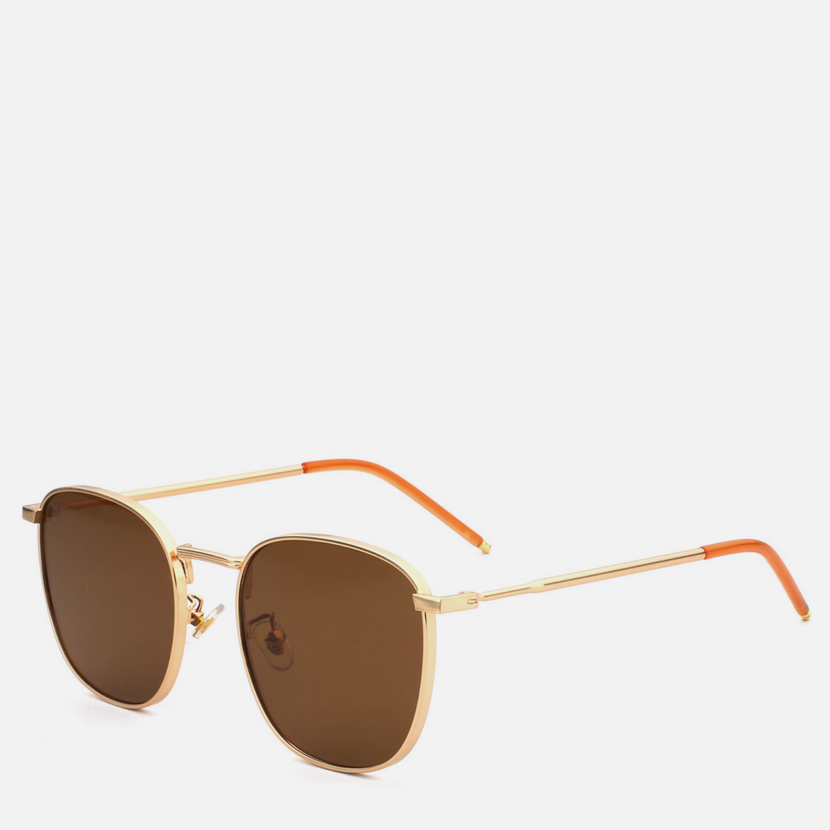 Brown round sunglasses clearance