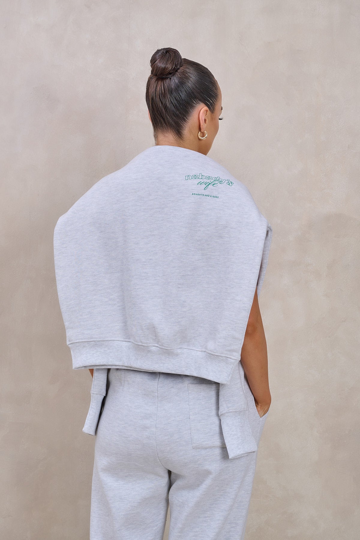 NOBODY'S WIFE Marl Grey Tracksuit