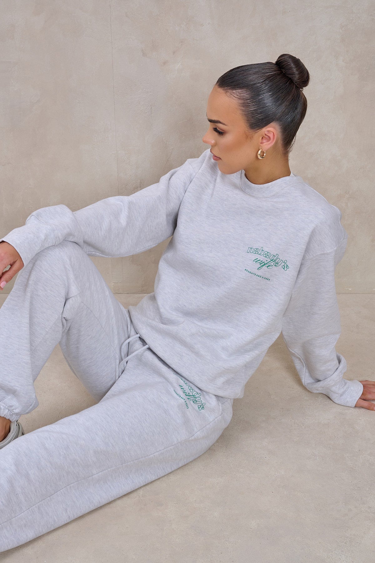 NOBODY'S WIFE Marl Grey Tracksuit