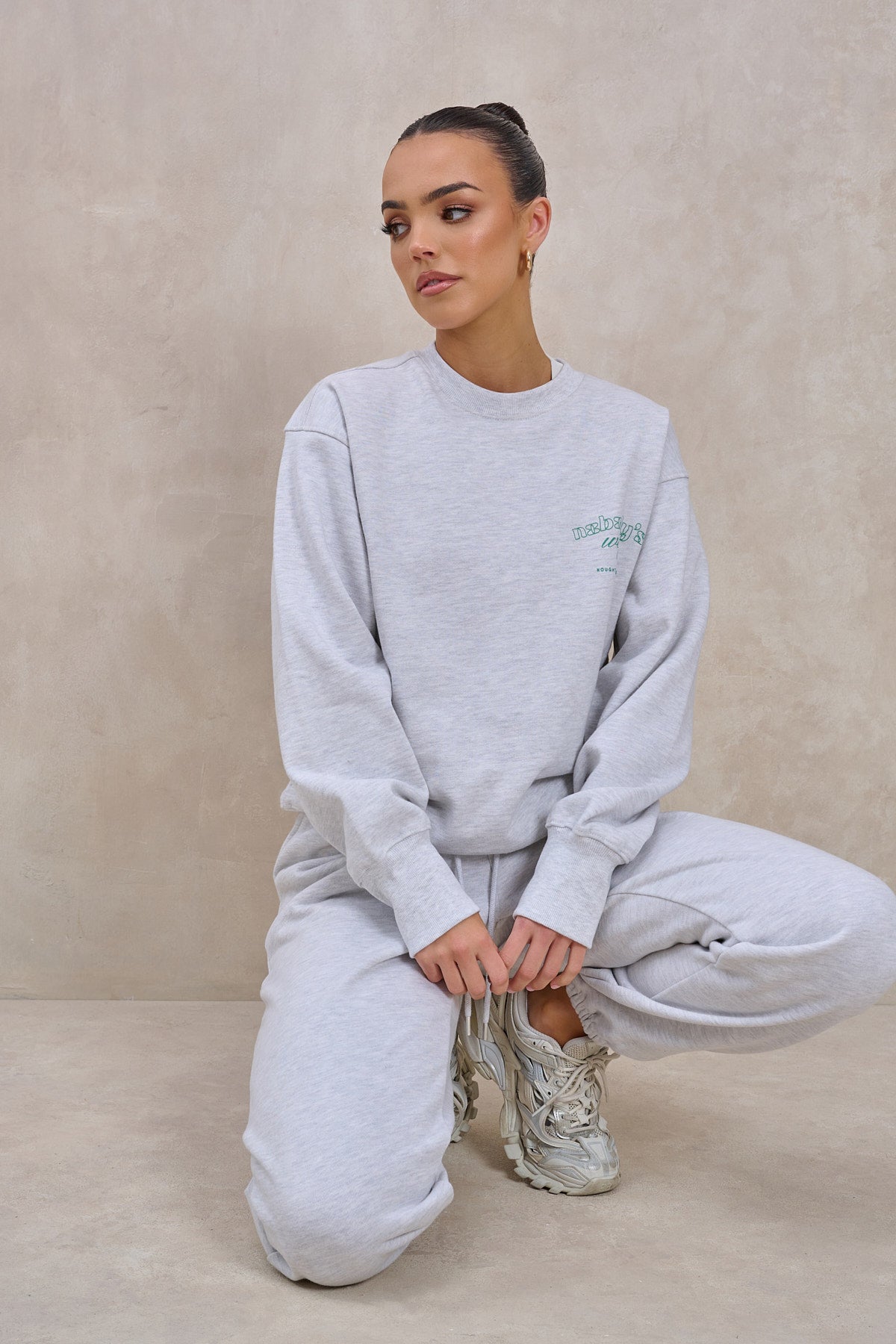 NOBODY'S WIFE Marl Grey Tracksuit