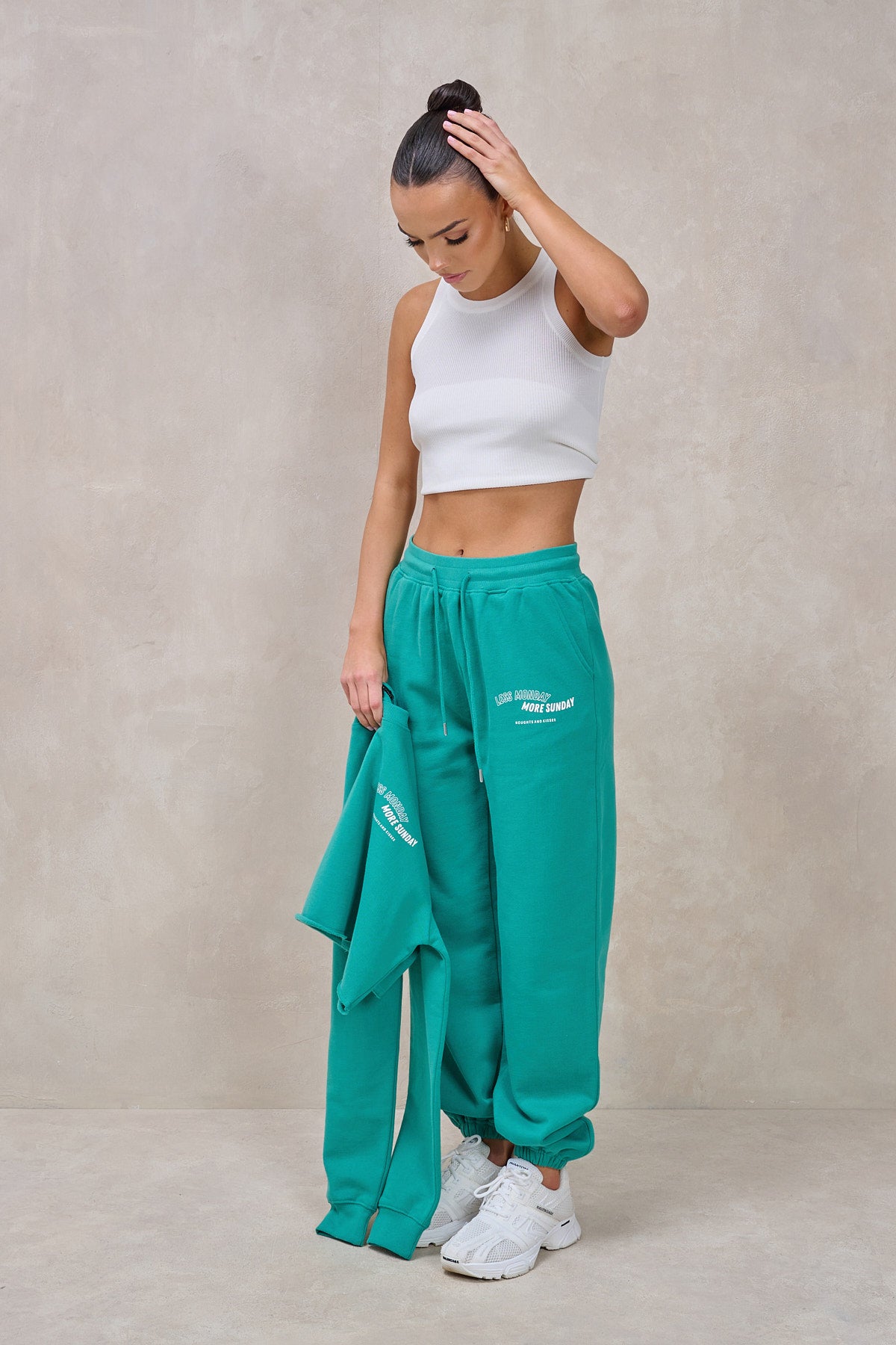 LESS MONDAY Green Cropped Jogger Set