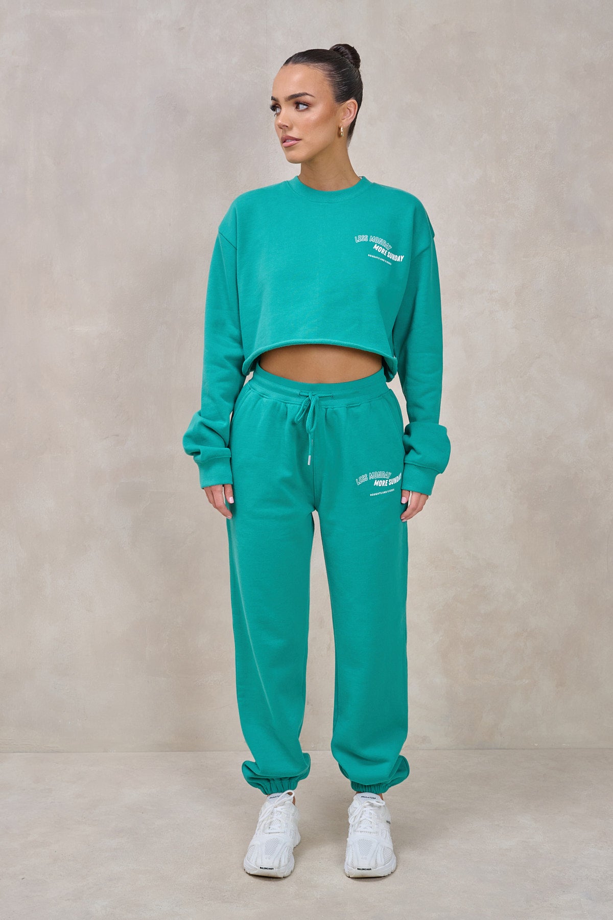 LESS MONDAY Green Cropped Jogger Set