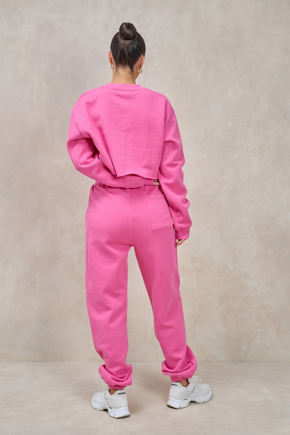 NOBODY'S WIFE Pink Cropped Tracksuit
