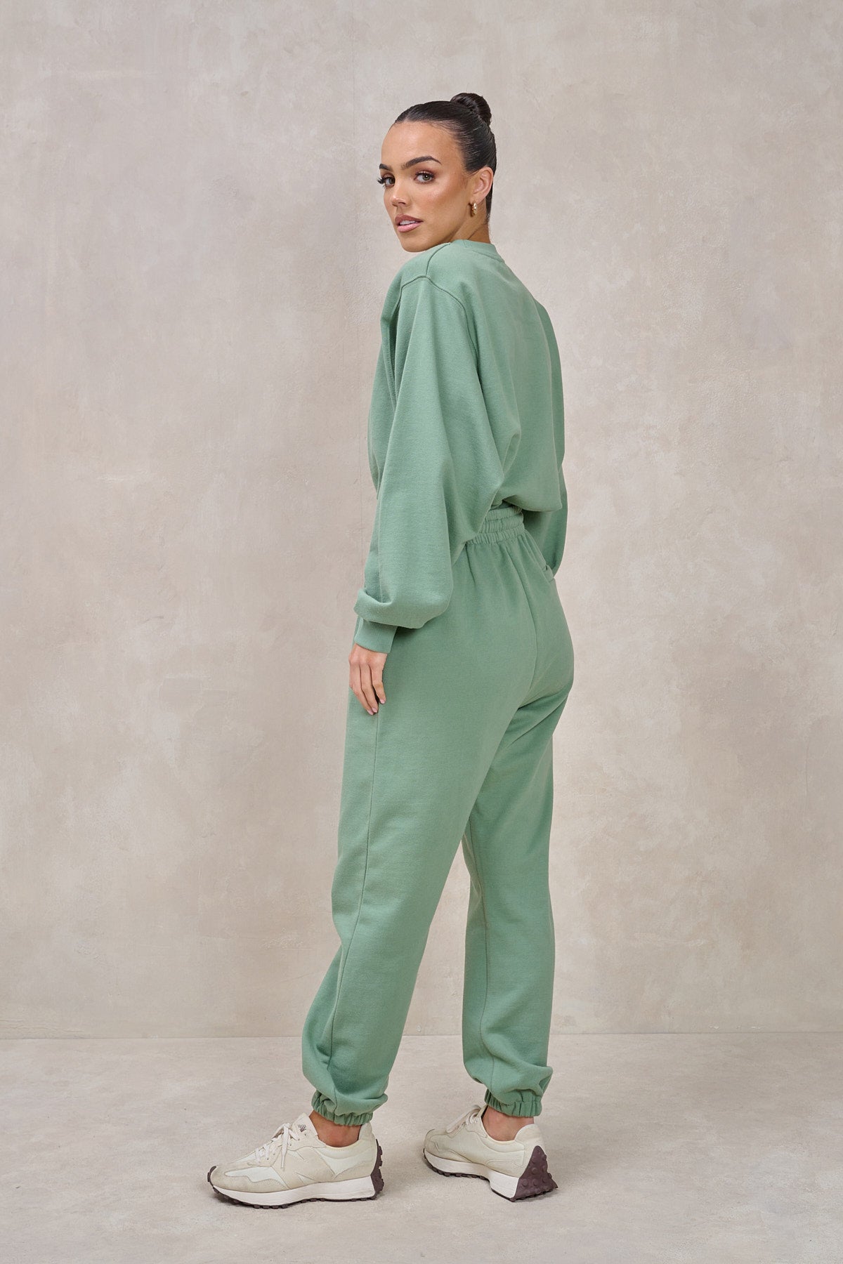 GIGI Sage Green Shoulder Pad Sweatshirt Set