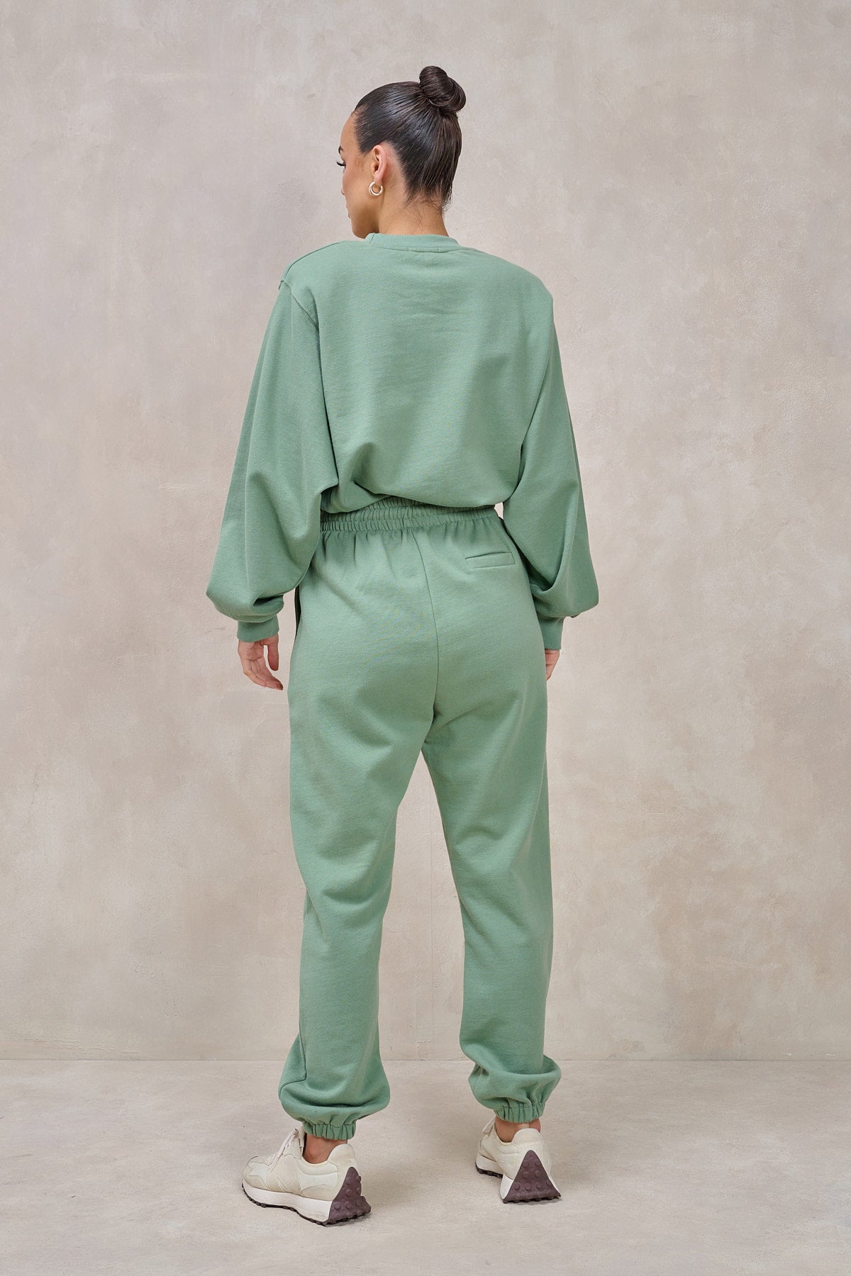 GIGI Sage Green Shoulder Pad Sweatshirt Set