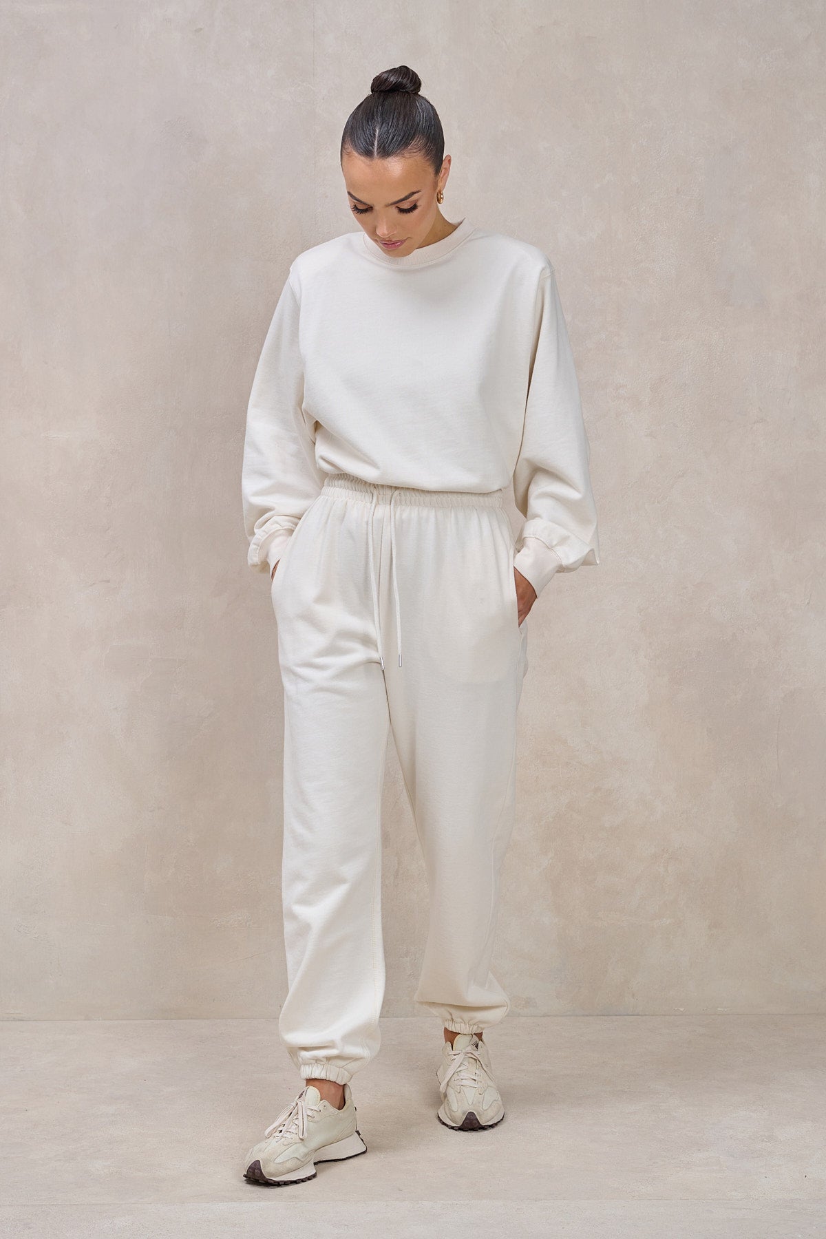 GIGI Vanilla Shoulder Pad Sweatshirt Set