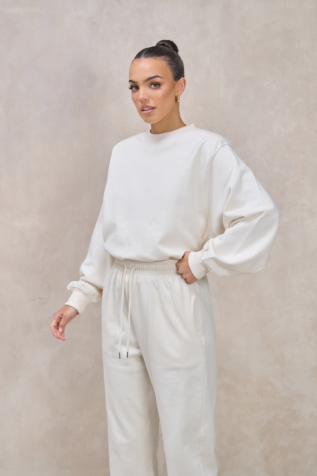 GIGI Vanilla Shoulder Pad Sweatshirt Set