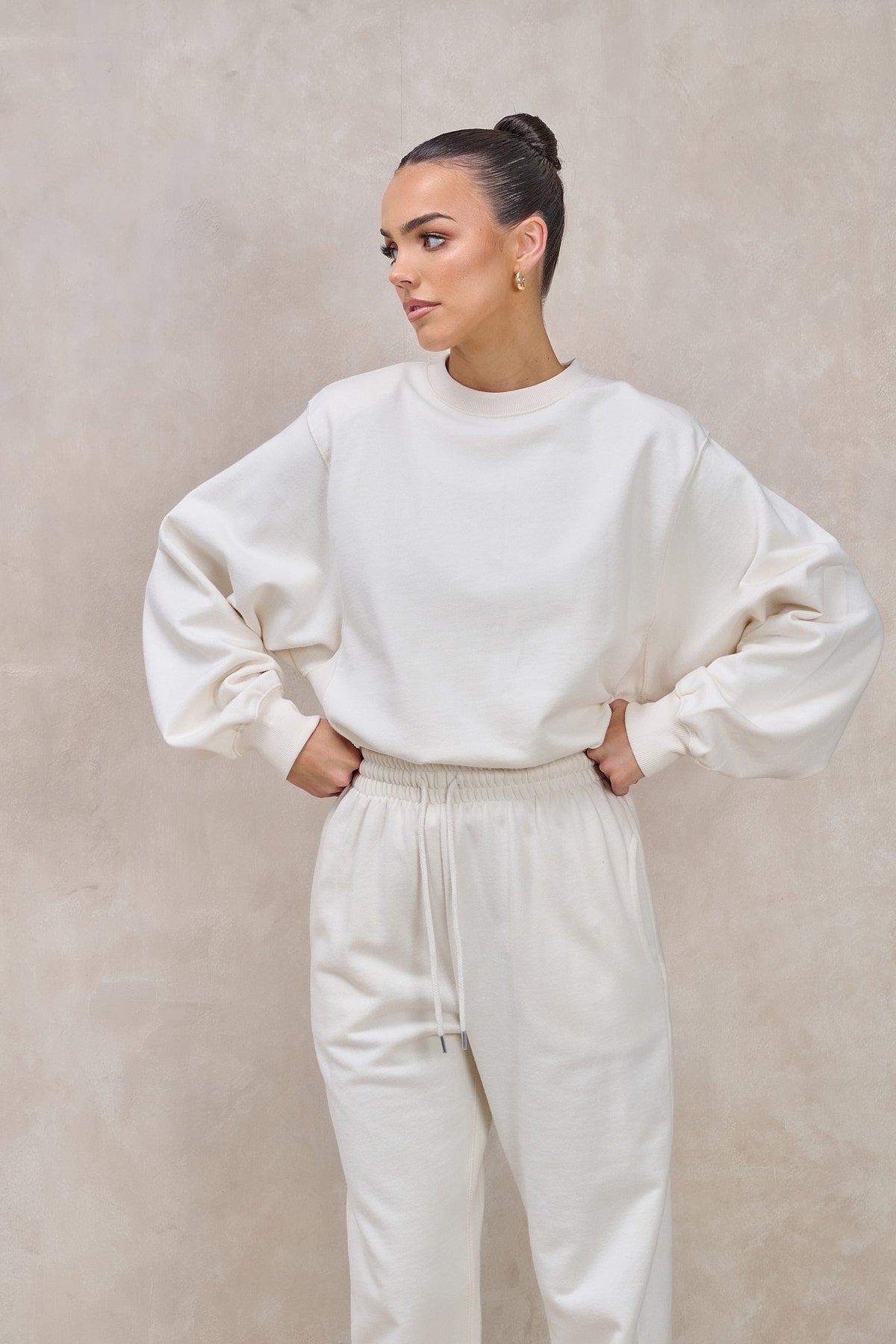 GIGI Vanilla Shoulder Pad Sweatshirt Set
