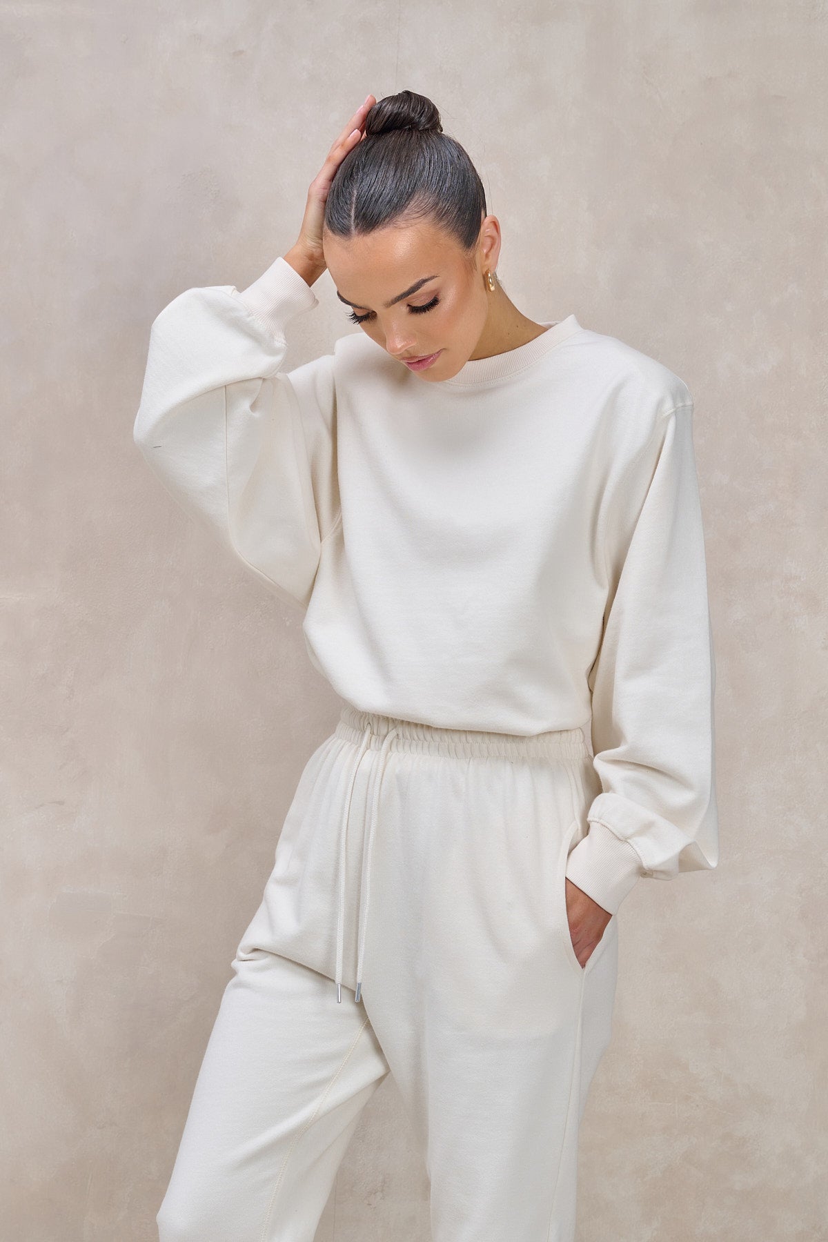 GIGI Vanilla Shoulder Pad Sweatshirt Set