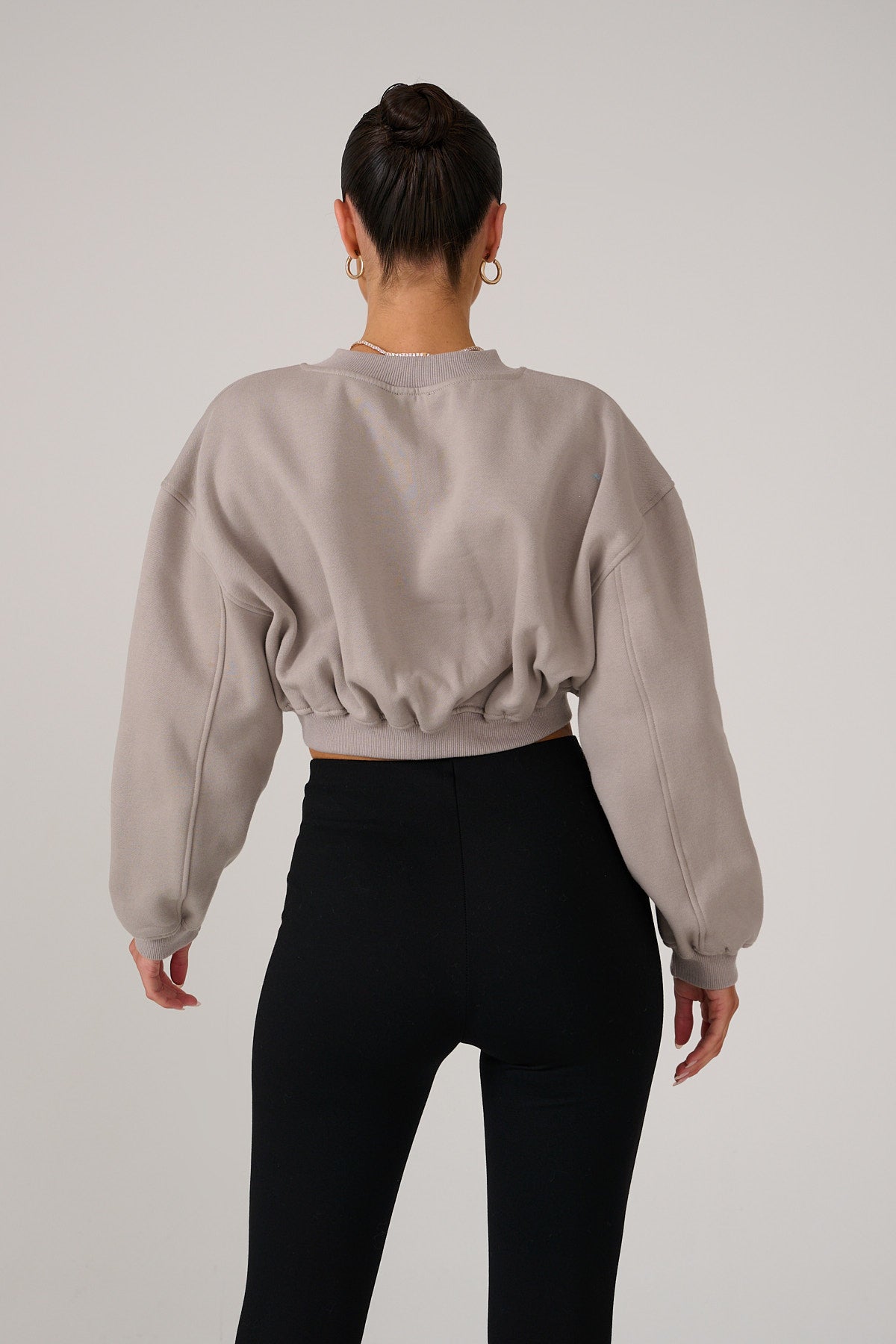 ALEXA Taupe Cropped Sweatshirt