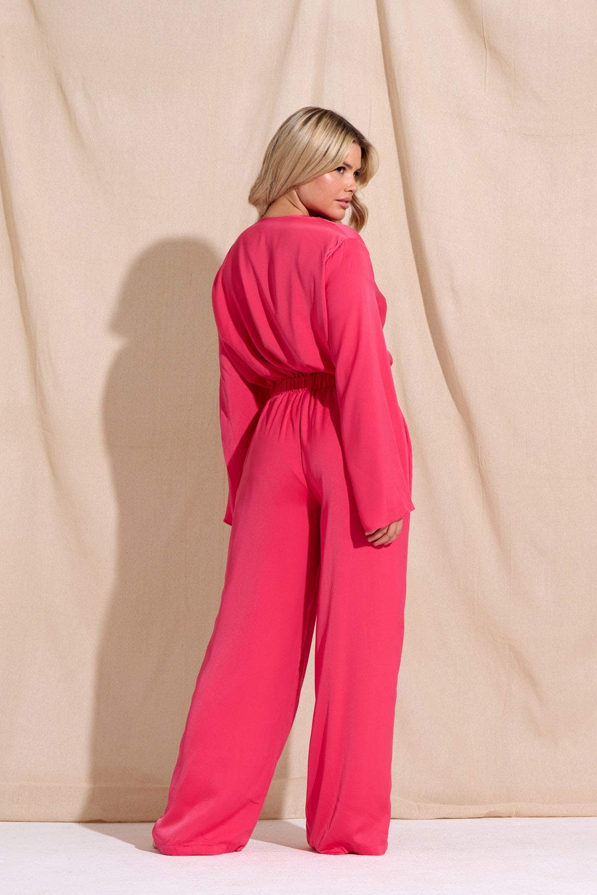IZARA Pink Cut Out Knot Jumpsuit
