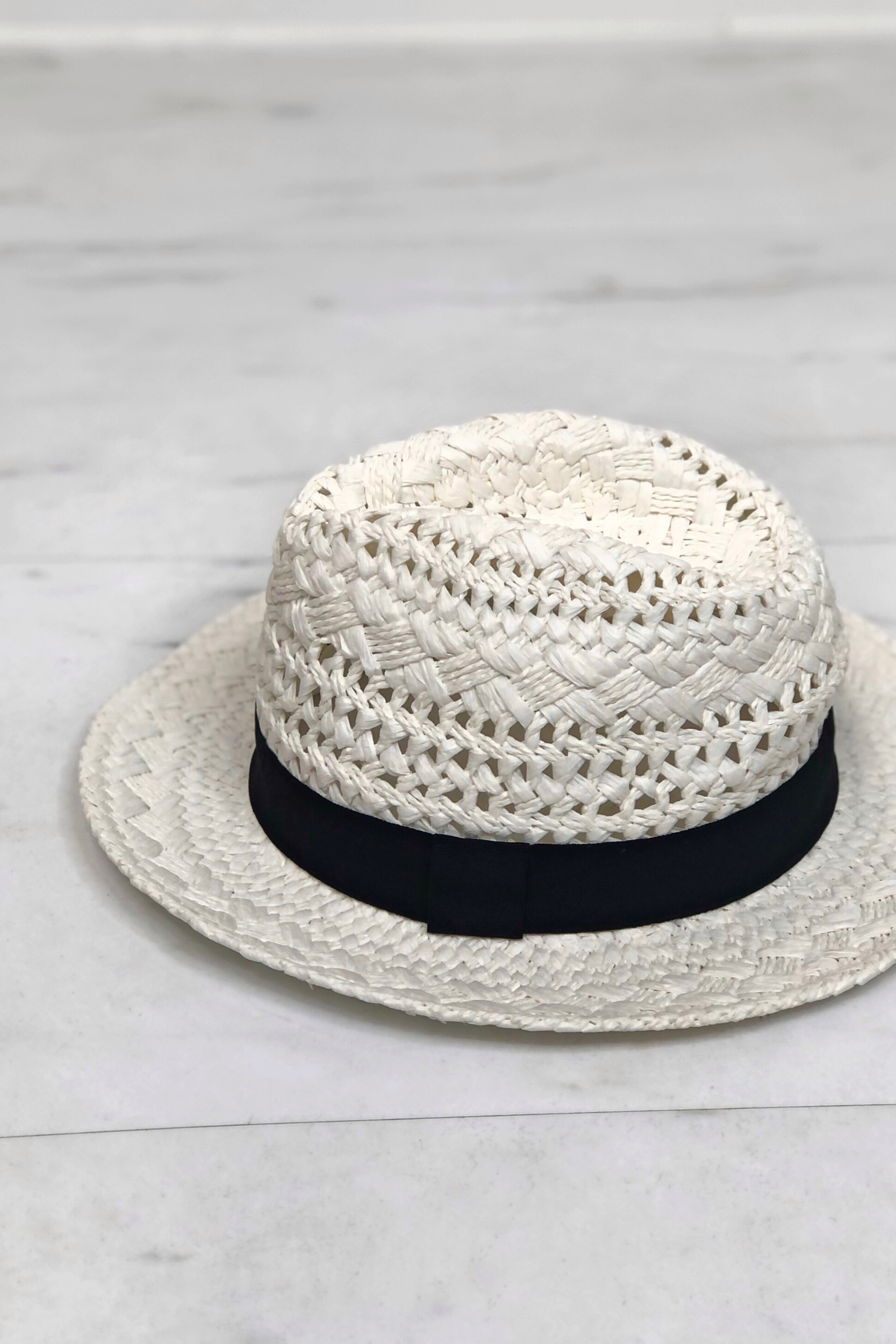 Woven White Stetson Hat