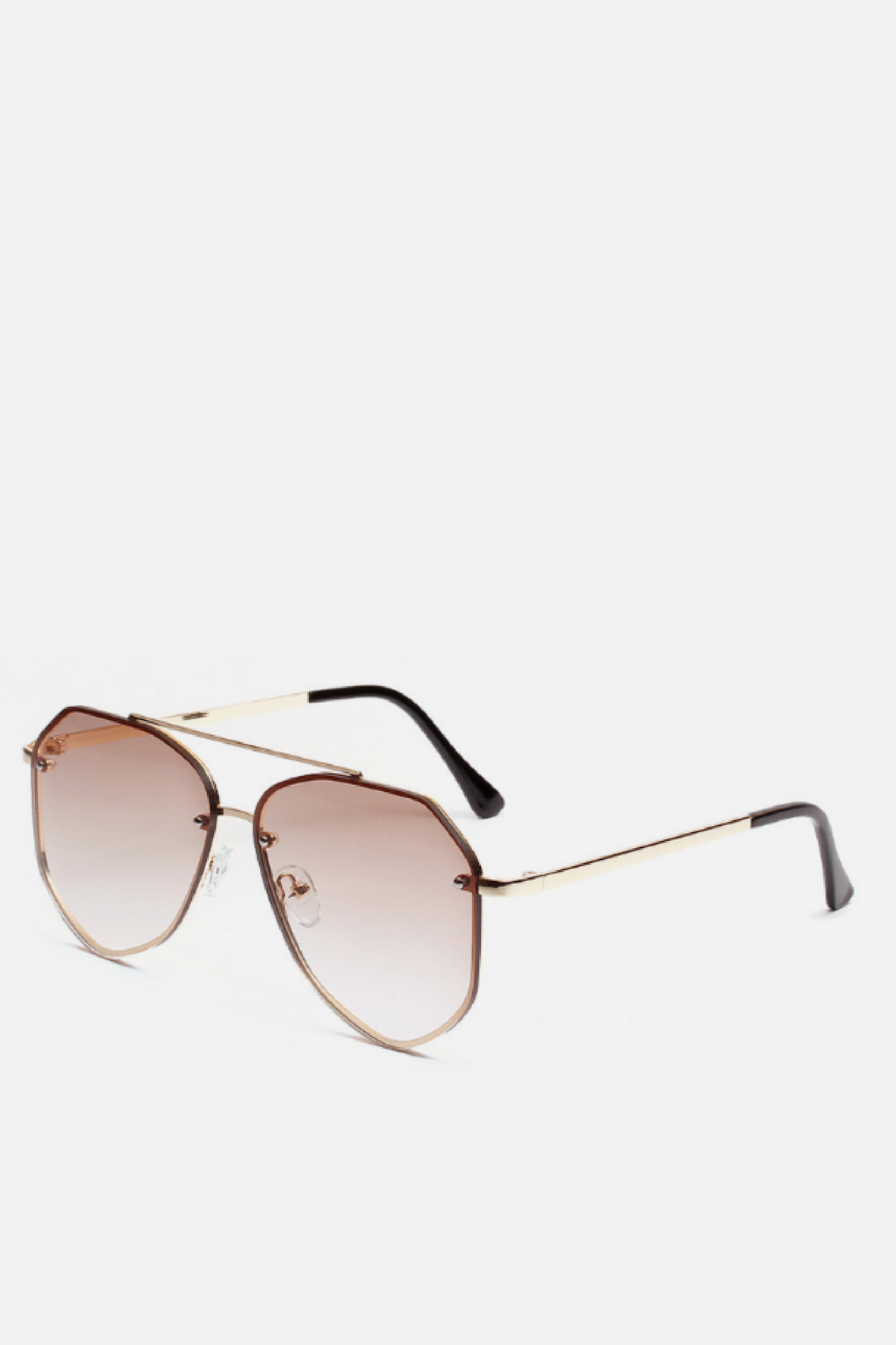 ST BARTHS Oversized Brown & Gold Aviators