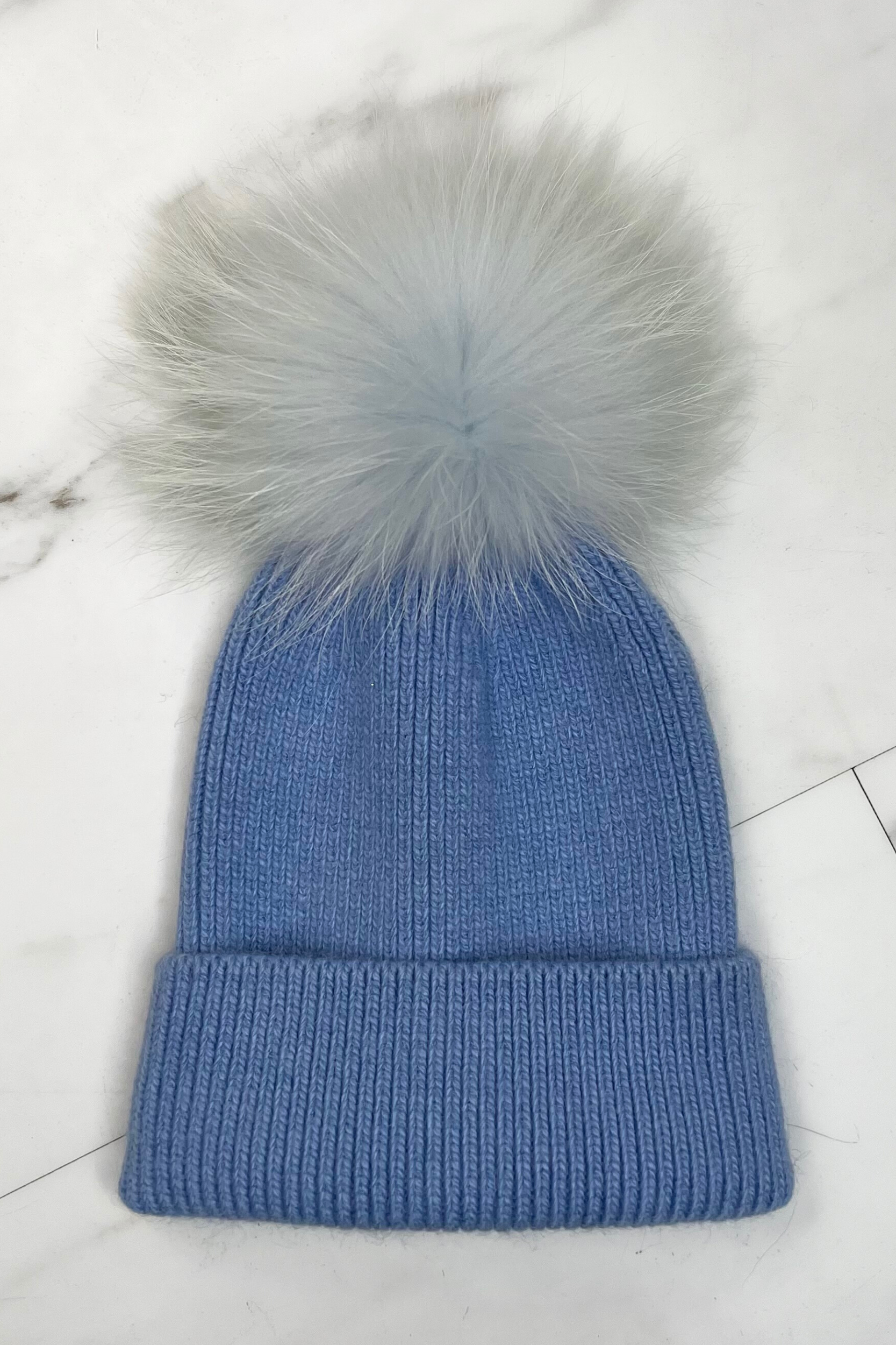 KIDS Baby Blue Single Bobble Hat