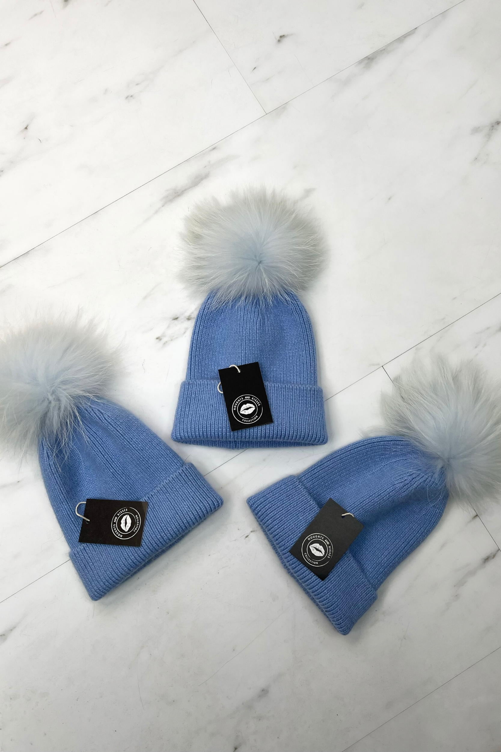 KIDS Baby Blue Single Bobble Hat