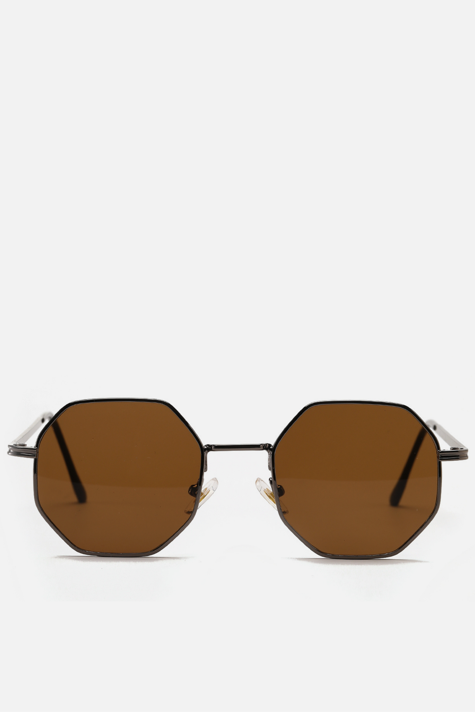 PISA Brown Hexagon Sunglasses