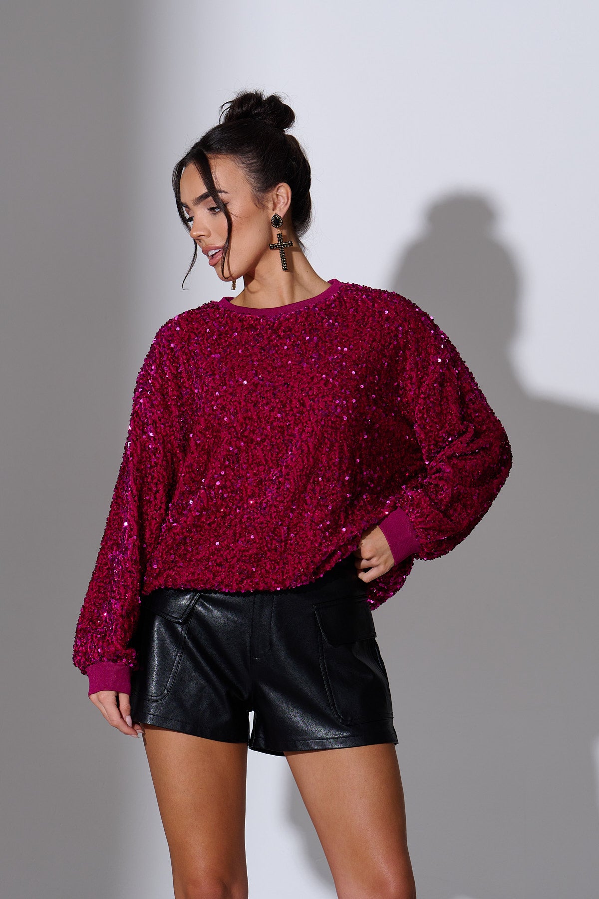 ARI Pink Sequin Jumper