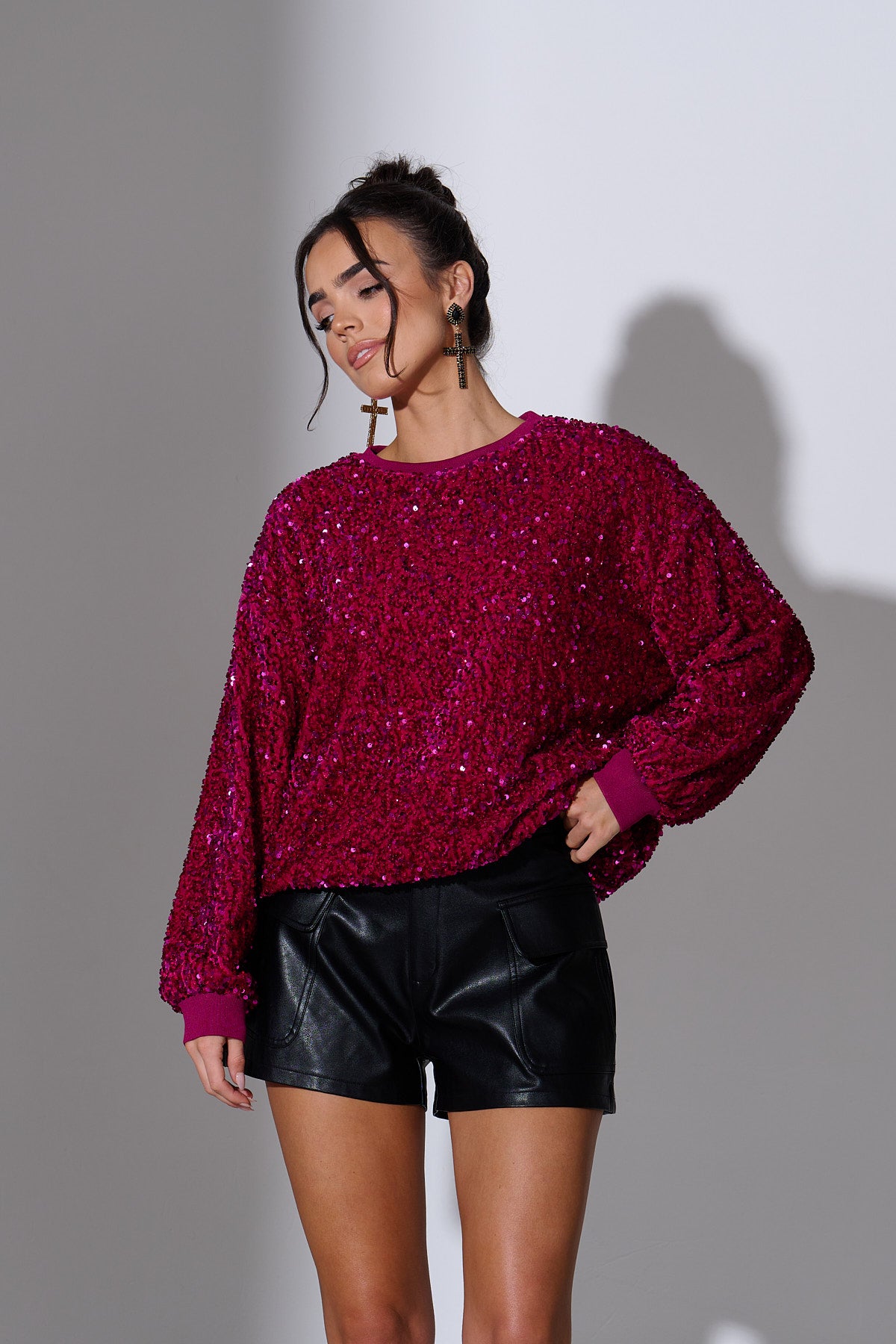 ARI Pink Sequin Jumper