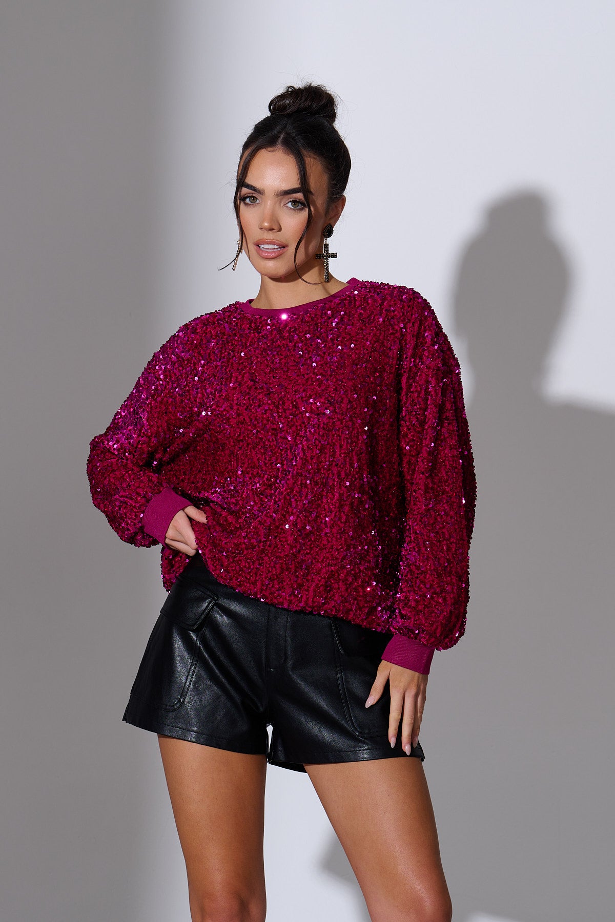 ARI Pink Sequin Jumper