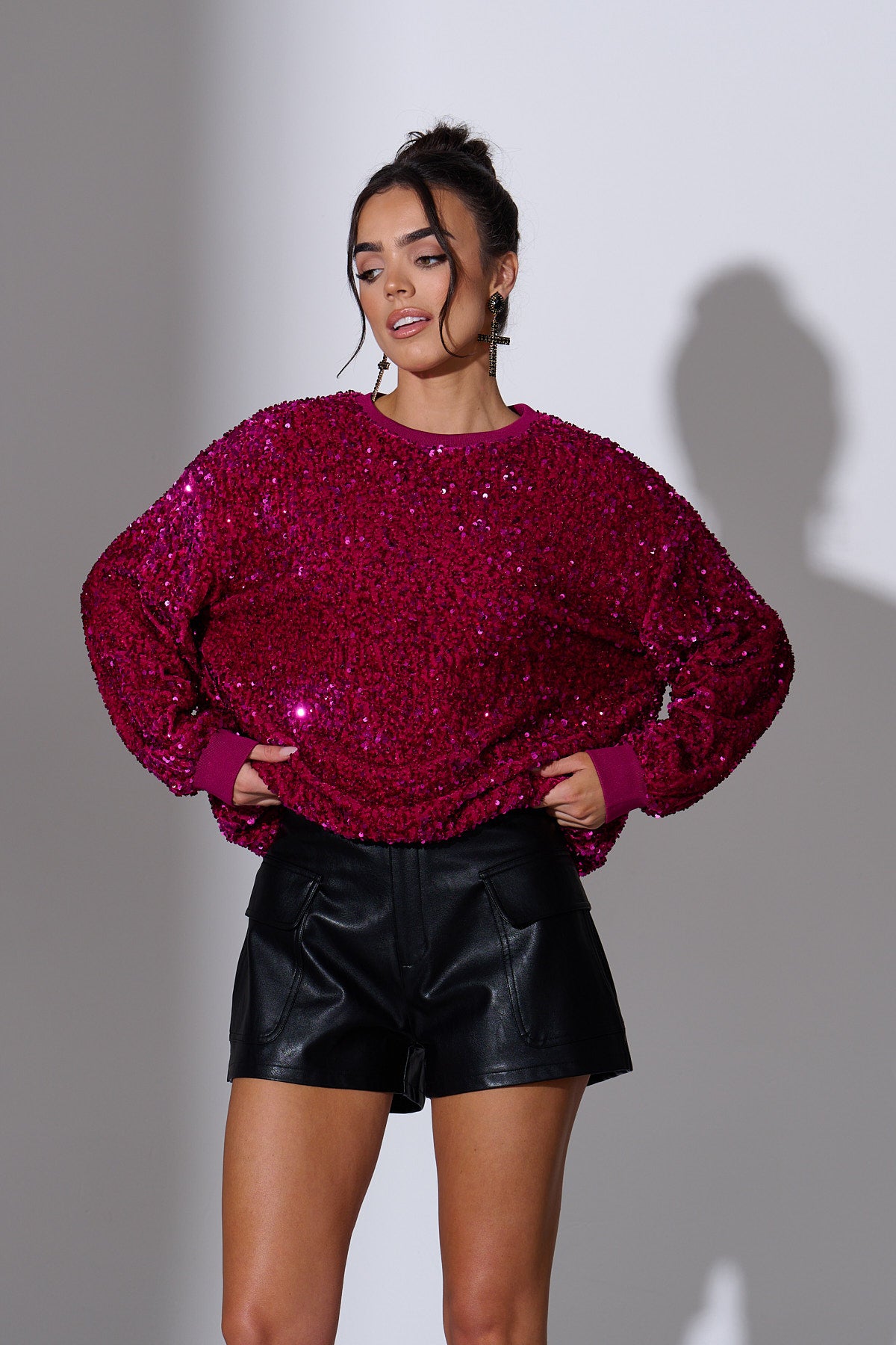 ARI Pink Sequin Jumper